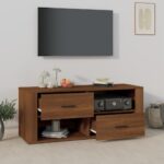 vidaXL TV skrinka hnedý dub 100x35x40 cm spracované drevo – Obrázok 3