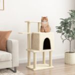 vidaXL Škrabadlo pre mačky so sisalovými stĺpikmi krémové 97 cm