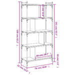 vidaXL Knižnica 5-poschodová čierna 76x32x158 cm kompozitné drevo – Obrázok 9