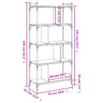 vidaXL Knižnica 5-poschodová dymový dub 76x32x158 cm kompozitné drevo – Obrázok 9
