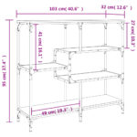 vidaXL Konzolový stolík dymový dub 103x32x95 cm kompozitné drevo – Obrázok 9