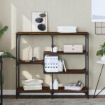 vidaXL Konzolový stolík hnedý dub 103x32x95 cm kompozitné drevo