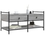 vidaXL Konferenčný stolík sivý sonoma 99x50x50 cm kompozitné drevo – Obrázok 3
