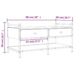 vidaXL Konferenčný stolík sivý sonoma 99x50x50 cm kompozitné drevo – Obrázok 11