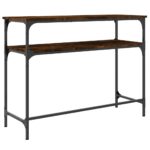 vidaXL Konzolový stolík dymový dub 100x35,5x75 cm kompozitné drevo – Obrázok 6