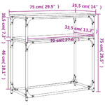 vidaXL Konzolový stolík hnedý dub 75x35,5x75 cm kompozitné drevo – Obrázok 9