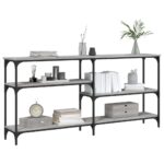 vidaXL Konzolový stolík sivý sonoma 160x29x75 cm kompozitné drevo – Obrázok 3