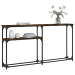 vidaXL Konzolový stolík dymový dub 145x22,5x75 cm kompozitné drevo – Obrázok 3