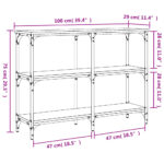 vidaXL Konzolový stolík dymový dub 100x29x75 cm kompozitné drevo – Obrázok 9