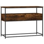 vidaXL Konzolový stolík dymový dub 100x40x75 cm kompozitné drevo – Obrázok 2