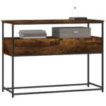 vidaXL Konzolový stolík dymový dub 100x40x75 cm kompozitné drevo – Obrázok 3