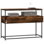 vidaXL Konzolový stolík dymový dub 100x40x75 cm kompozitné drevo – Obrázok 4
