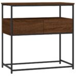 vidaXL Konzolový stolík hnedý dub 75x40x75 cm kompozitné drevo – Obrázok 2