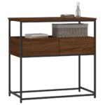 vidaXL Konzolový stolík hnedý dub 75x40x75 cm kompozitné drevo – Obrázok 3