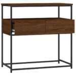 vidaXL Konzolový stolík hnedý dub 75x40x75 cm kompozitné drevo – Obrázok 5