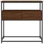 vidaXL Konzolový stolík hnedý dub 75x40x75 cm kompozitné drevo – Obrázok 6