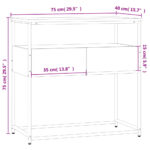 vidaXL Konzolový stolík hnedý dub 75x40x75 cm kompozitné drevo – Obrázok 11
