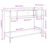 vidaXL Konzolový stolík sivý sonoma 100x34,5x75 cm kompozitné drevo – Obrázok 11