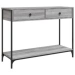 vidaXL Konzolový stolík sivý sonoma 100x34,5x75 cm kompozitné drevo – Obrázok 2