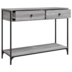 vidaXL Konzolový stolík sivý sonoma 100x34,5x75 cm kompozitné drevo – Obrázok 5