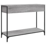 vidaXL Konzolový stolík sivý sonoma 100x34,5x75 cm kompozitné drevo – Obrázok 8