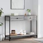 vidaXL Konzolový stolík sivý sonoma 100x34,5x75 cm kompozitné drevo