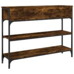 vidaXL Konzolový stolík dymový dub 100x25x75 cm kompozitné drevo – Obrázok 8