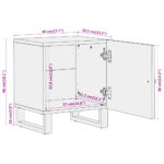 vidaXL Nočný stolík hnedo-čierny masívne mango – Obrázok 12