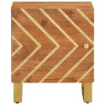 vidaXL Nočný stolík hnedo-čierny masívne mango – Obrázok 4