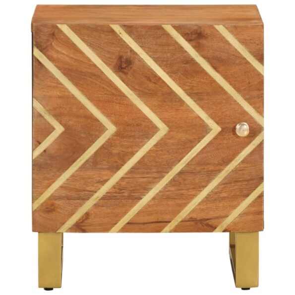 vidaXL Nočný stolík hnedo-čierny masívne mango – Obrázok 4