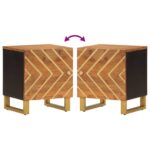 vidaXL Nočný stolík hnedo-čierny masívne mango – Obrázok 7