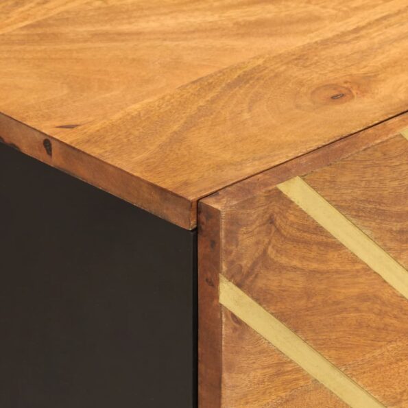vidaXL Nočný stolík hnedo-čierny masívne mango – Obrázok 8