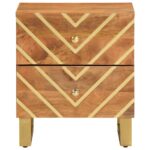 vidaXL Nočný stolík hnedo-čierny masívne mango – Obrázok 4