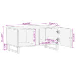 vidaXL Konferenčný stolík hnedo-čierny 80x50x40 cm masívne mago – Obrázok 12