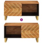 vidaXL Konferenčný stolík hnedo-čierny 80x50x40 cm masívne mago – Obrázok 7