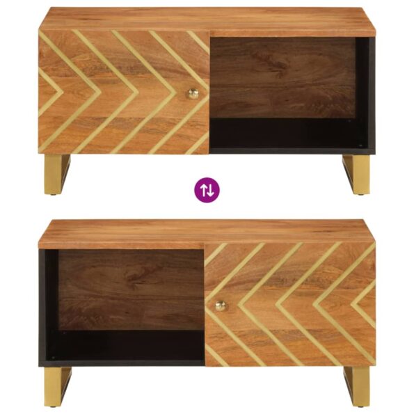 vidaXL Konferenčný stolík hnedo-čierny 80x50x40 cm masívne mago – Obrázok 7