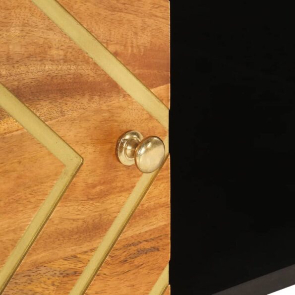 vidaXL Konferenčný stolík hnedo-čierny 80x50x40 cm masívne mago – Obrázok 9