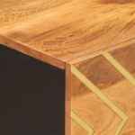 vidaXL Konferenčný stolík hnedo-čierny 80x50x40 cm masívne mago – Obrázok 7