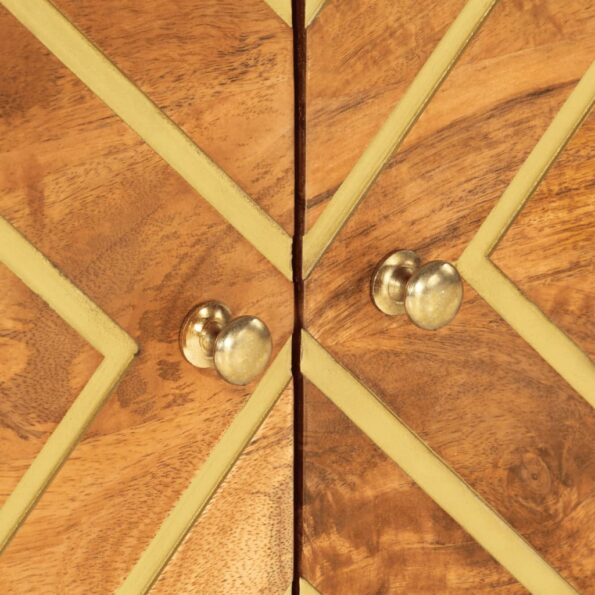 vidaXL Konferenčný stolík hnedo-čierny 80x50x40 cm masívne mago – Obrázok 8