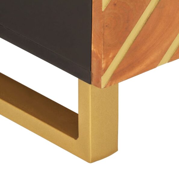 vidaXL Konferenčný stolík hnedo-čierny 80x50x40 cm masívne mago – Obrázok 9