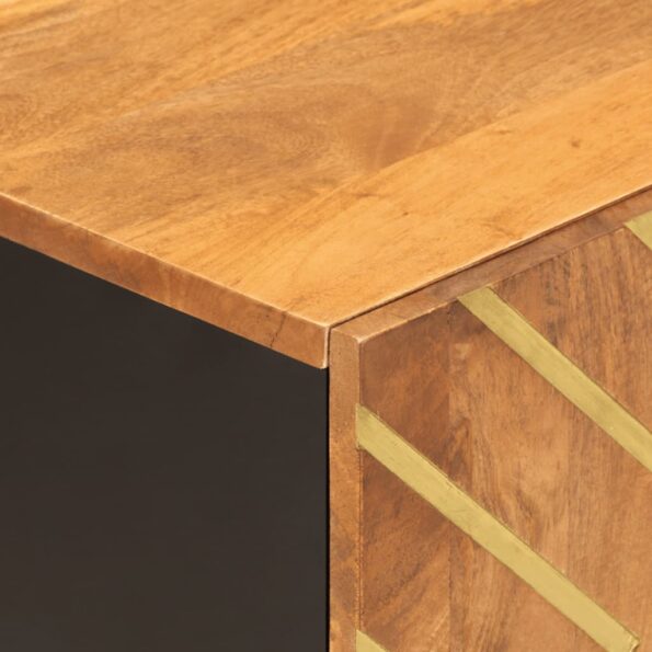 vidaXL TV skrinka hnedo-čierna 80x31,5x46 cm masívne mango – Obrázok 8