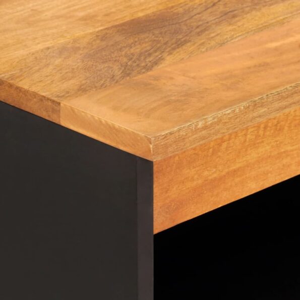 vidaXL Bočná skrinka hnedo-čierna 60x33,5x75 cm masívne mango – Obrázok 7