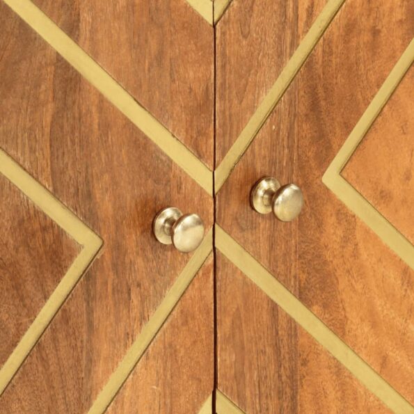 vidaXL Bočná skrinka hnedo-čierna 60x33,5x75 cm masívne mango – Obrázok 8