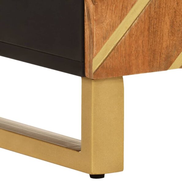 vidaXL Bočná skrinka hnedo-čierna 60x33,5x75 cm masívne mango – Obrázok 9