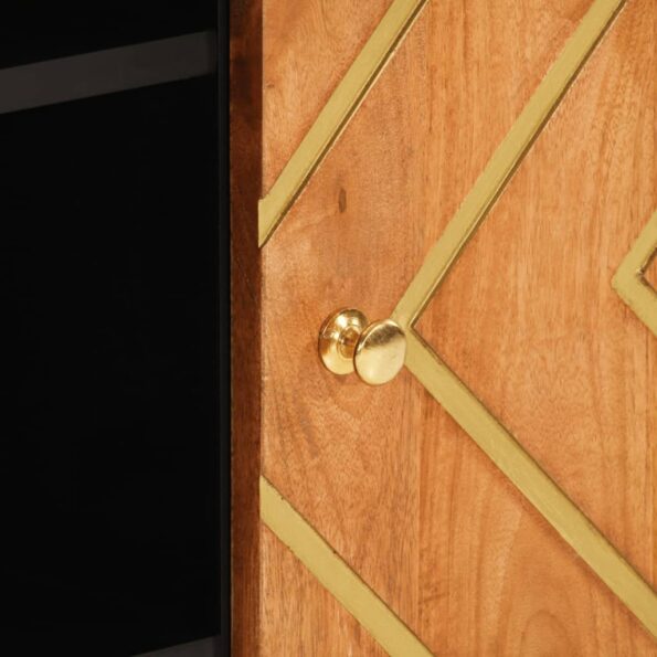 vidaXL Bočná skrinka hnedo-čierna 90x33,5x75 cm masívne mango – Obrázok 8