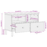 vidaXL TV skrinka 70x33x46 cm akáciový masív – Obrázok 12