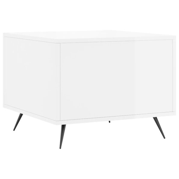 vidaXL Konferenčný stolík lesklý biely 50x50x40 cm kompozitné drevo – Obrázok 8