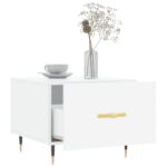 vidaXL Konferenčné stolíky 2 ks lesklé biele 50x50x40 cm kompoz. drevo – Obrázok 4