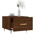 vidaXL Konferenčný stolík hnedý dub 50x50x40 cm spracované drevo – Obrázok 4