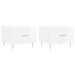 vidaXL Konferenčné stolíky 2 ks lesklé biele 50x50x40 cm kompoz. drevo – Obrázok 2